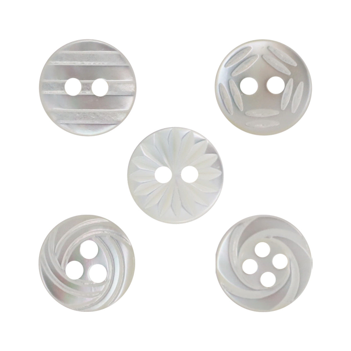 11.5mm 2/3/4-Hole Natural Shell Buttons for Silk Shirts 10pcs