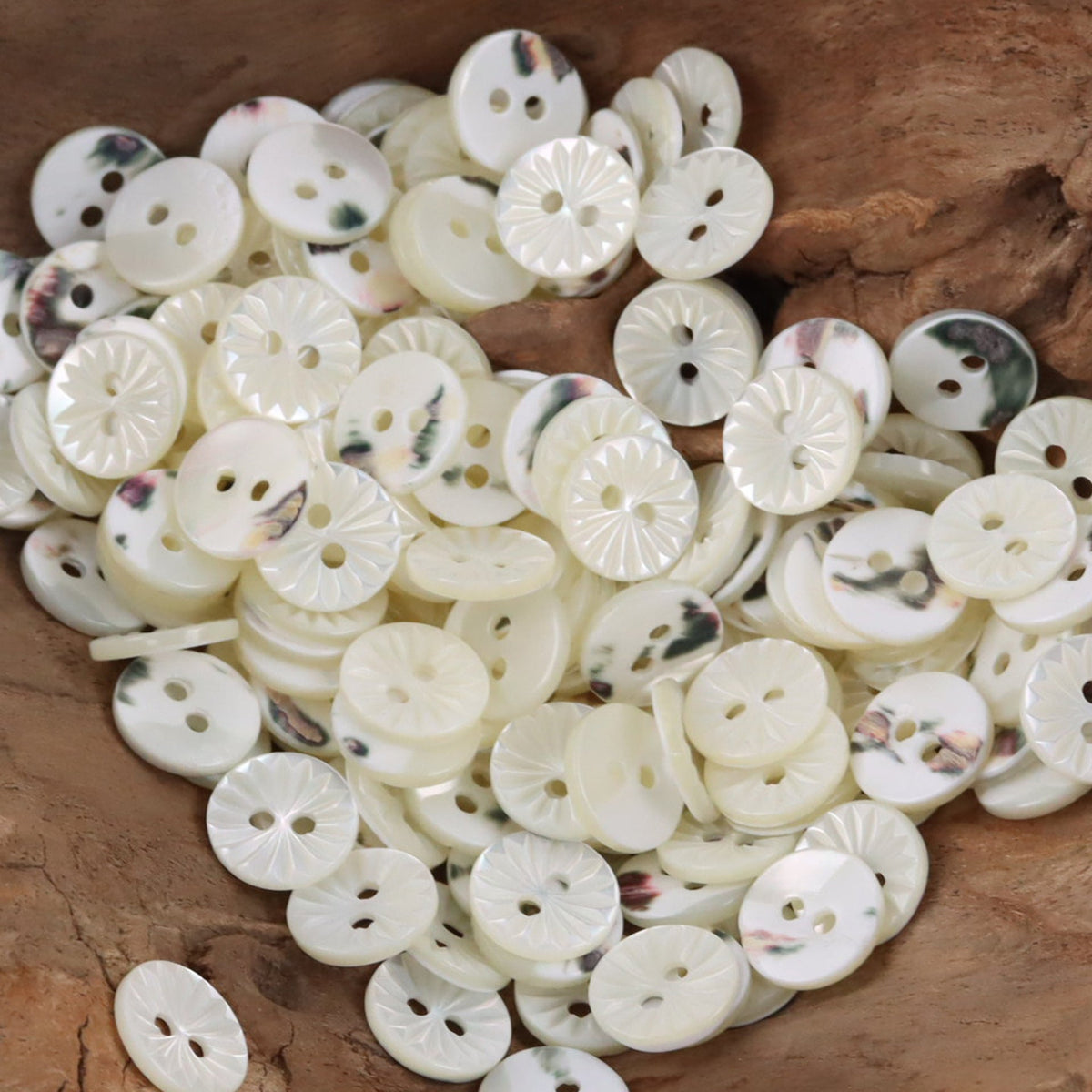 11.5mm 2/3/4-Hole Natural Shell Buttons for Silk Shirts 10pcs 2 Hole B