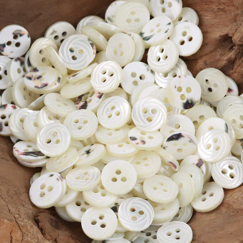 11.5mm 2/3/4-Hole Natural Shell Buttons for Silk Shirts 10pcs 3 Hole