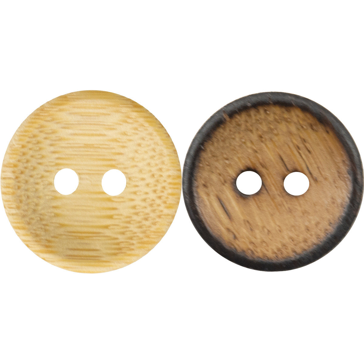 Natural Bamboo Buttons,Burnt and Distressed,10 Pack