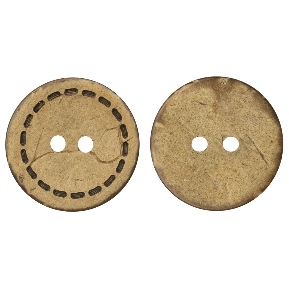 Round Dotted Two-Hole Flat Coconut Shell Buttons 100pcs