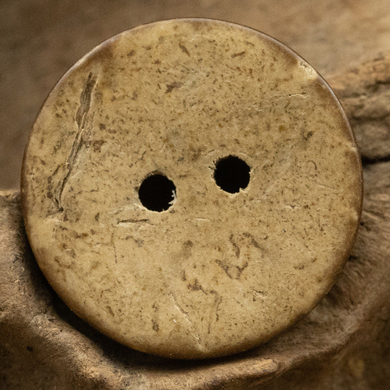 Round Dotted Two-Hole Flat Coconut Shell Buttons 100pcs B