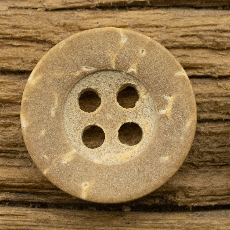 Round Coconut Shell Buttons for Kids' Clothes DIY 100pcs Khaki