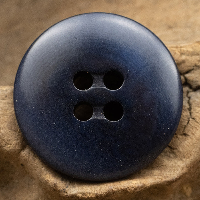 Authentic Tagua Nut Buttons Vintage Bread Lozenge Design,10PCS Deep Blue
