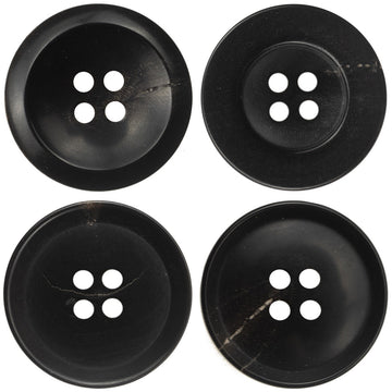 Black Horn Buttons for Winter Outwear 10pcs