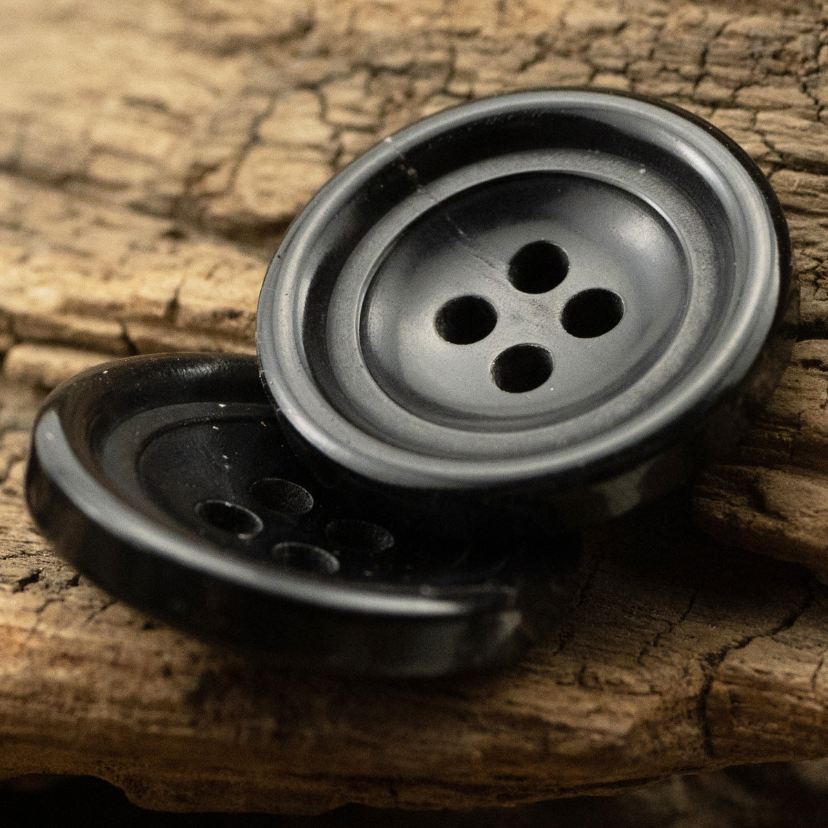 20mm Black Four-Hole Real Horn Buttons for Suits,Jackets 10pcs