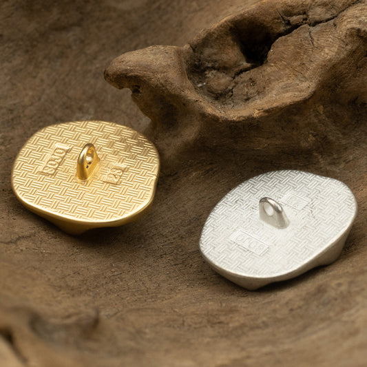 Irregular Geometric Matte Silver Gold Metal Shank Buttons,10pcs