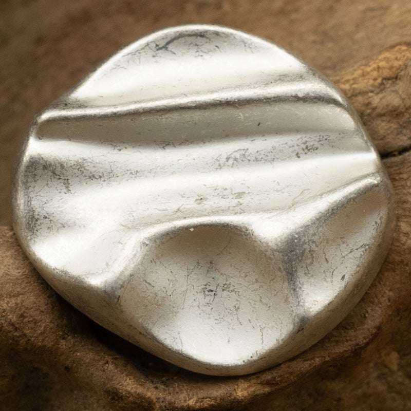 Irregular Geometric Matte Silver Gold Metal Shank Buttons,10pcs Silver
