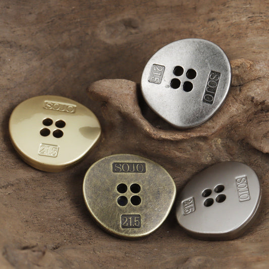 Irregular Triangle Four-Hole Metal Buttons 10pcs