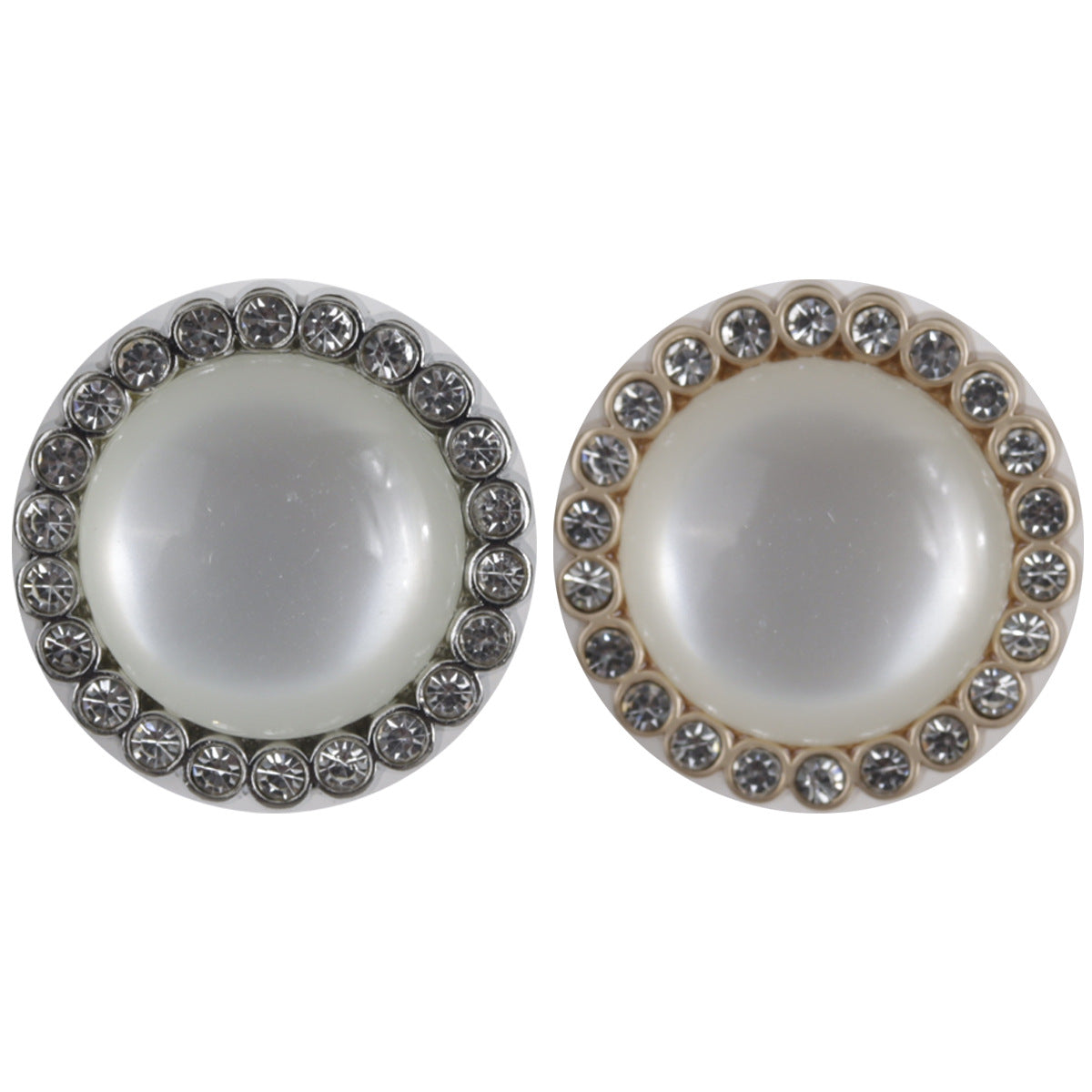 Silver Gold Zinc Alloy Metal Buttons with Diamond-Edged 10pcs