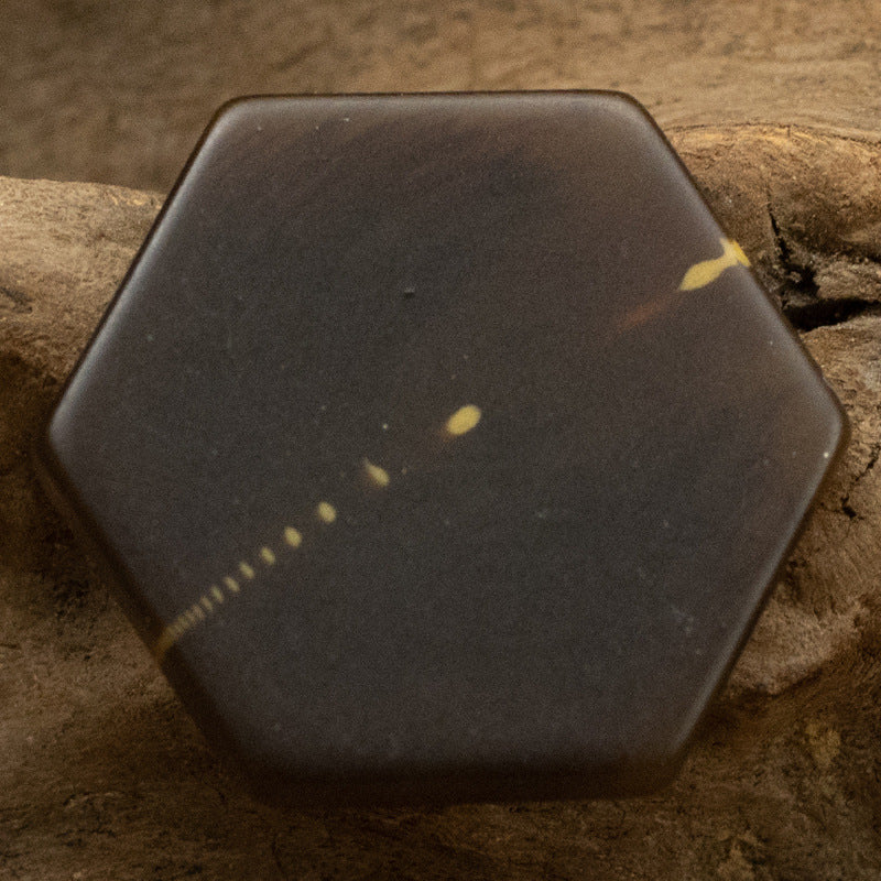 Hexagonal Marble Texture Black Brown White Resin Shank Buttons 10pcs Brown