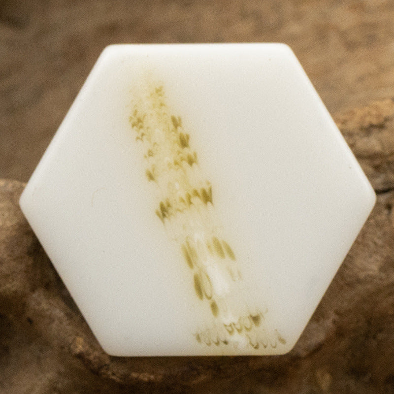 Hexagonal Marble Texture Black Brown White Resin Shank Buttons 10pcs White