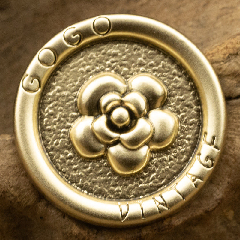 Luxury Antique Gold Silver Metal Shank Buttons Rose Pattern 10pcs Gold