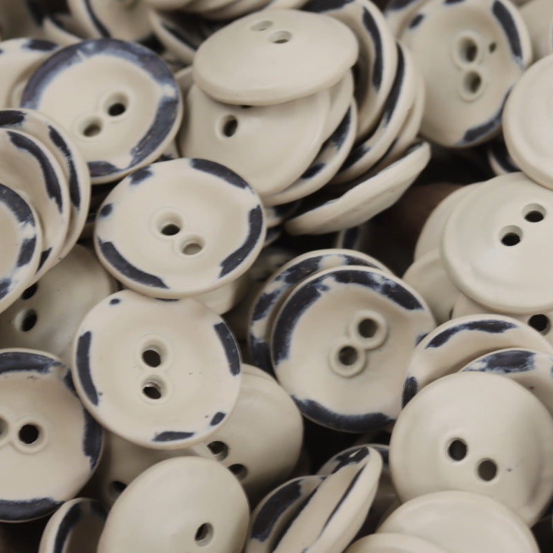 11.5mm Bowl-Shaped Distressed Rust-Colored Metal Buttons 10pcs Beige
