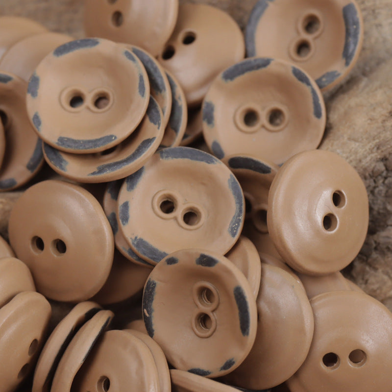 11.5mm Bowl-Shaped Distressed Rust-Colored Metal Buttons 10pcs Terracotta