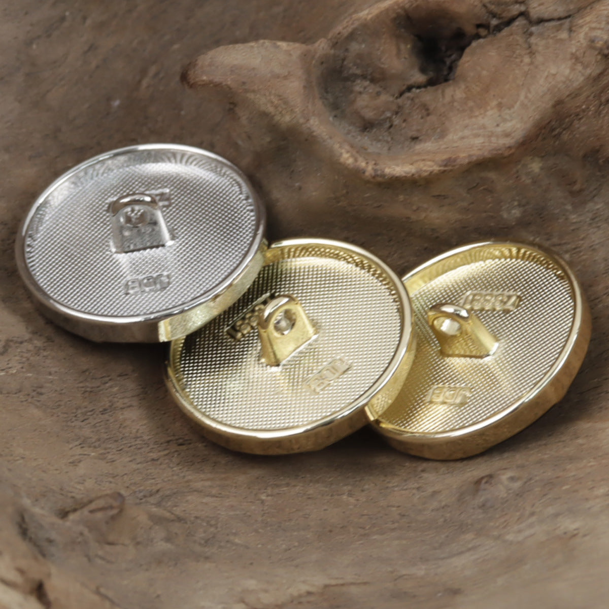 Black and Gold Striped Metal Buttons for Casual Jackets 10pcs