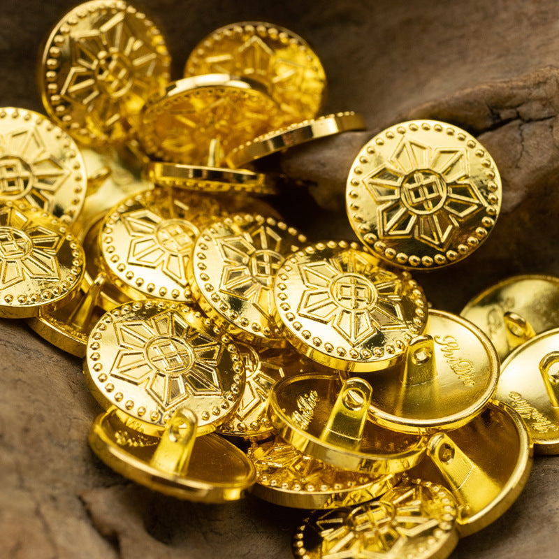 Shiny Gold Metal Shank Buttons Helm Fox Butterfly Design 6pcs 中，