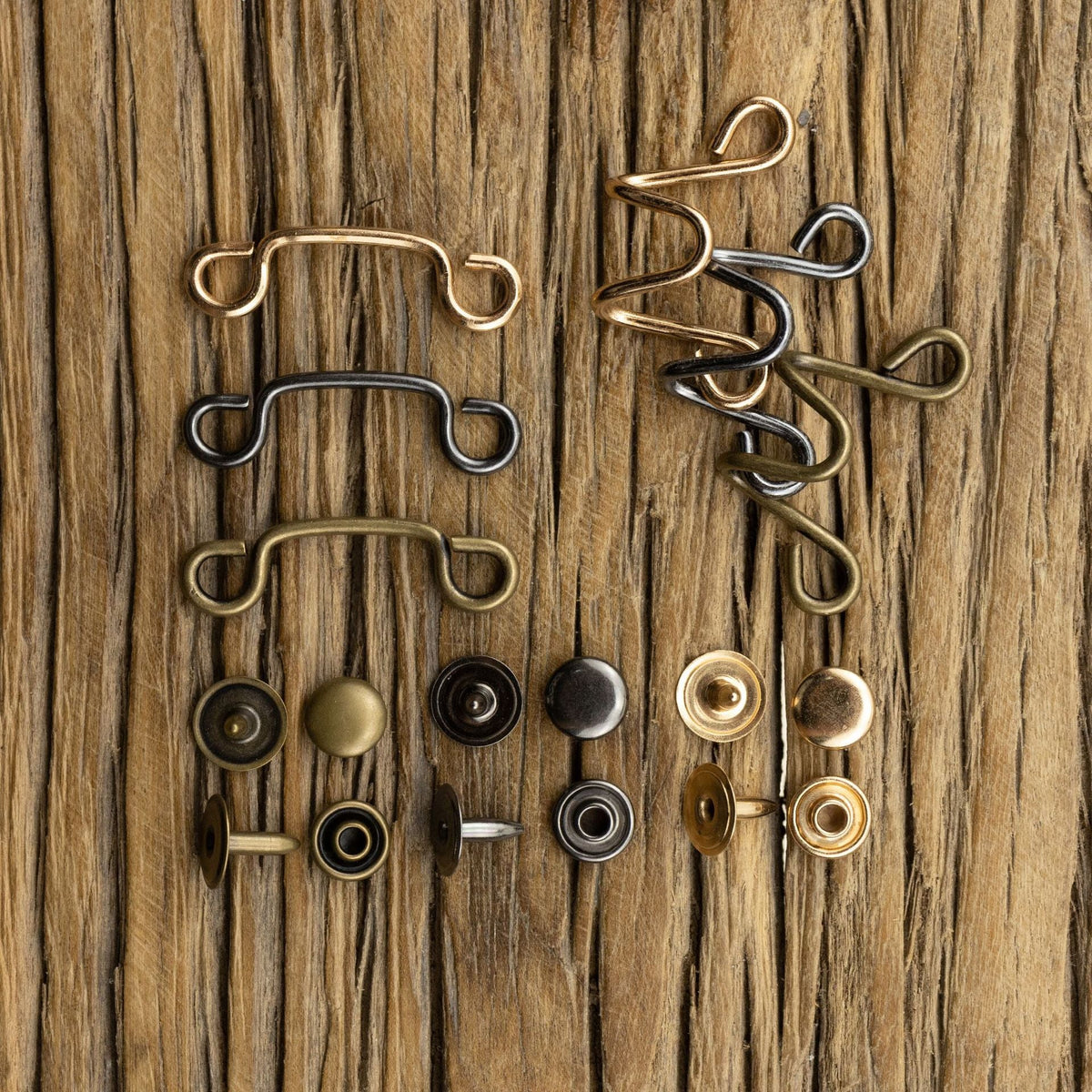 Invisible Antiqued Bronze Brass Hook Buttons for Windbreaker Collar 10pcs