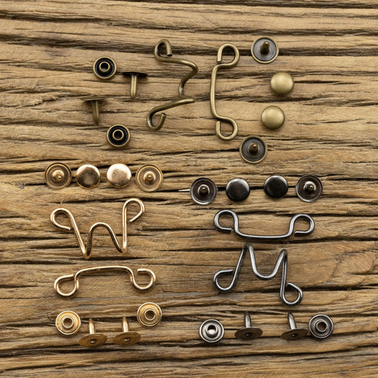 Invisible Antiqued Bronze Brass Hook Buttons for Windbreaker Collar 10pcs