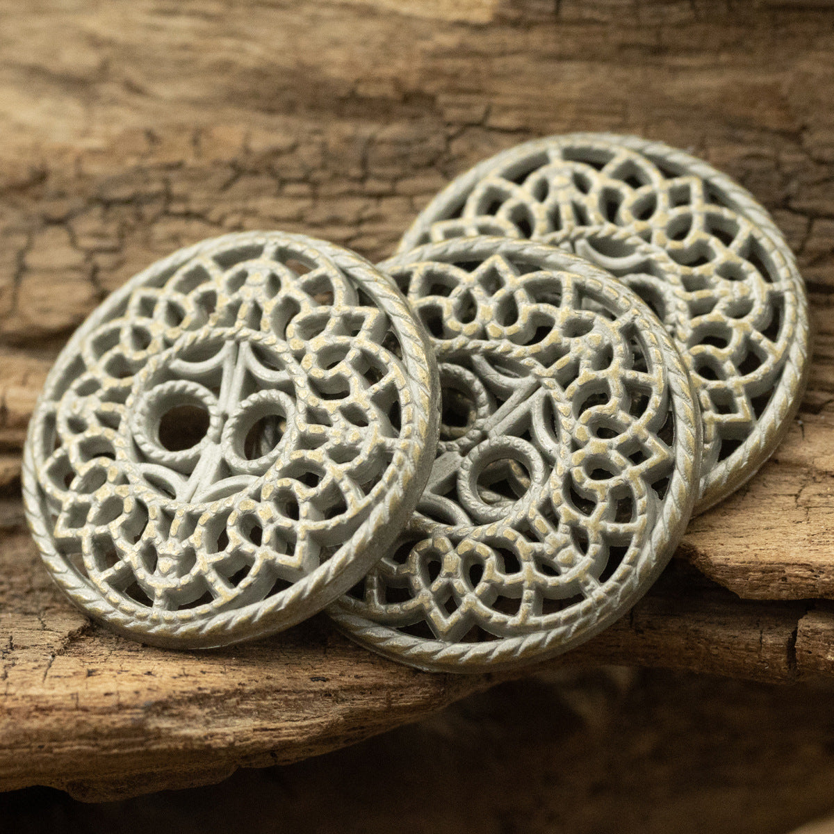 23MM Hollow Antique Tin Bronze Metal Decorative Button 6PCS