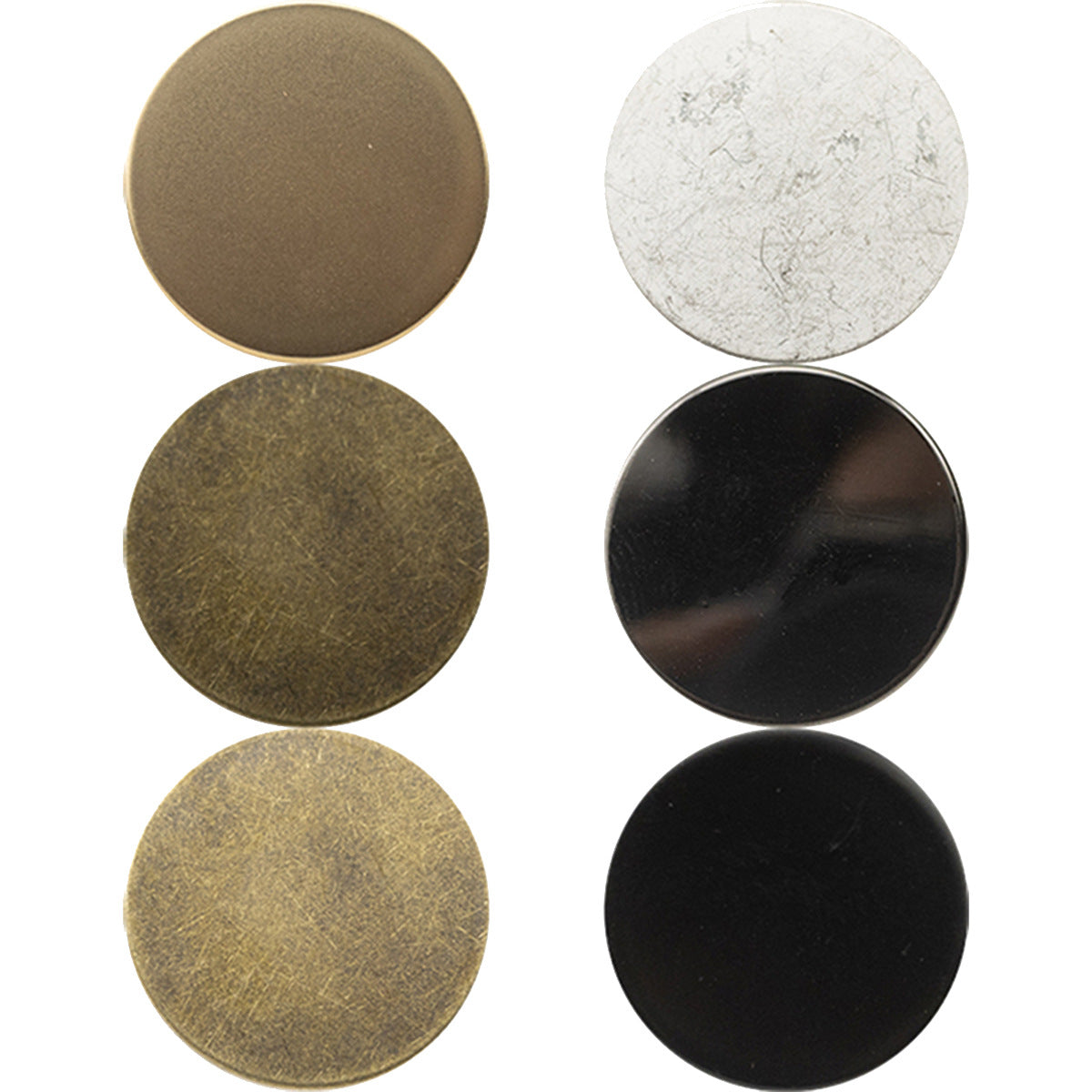 Round Flat Metal Buttons with Shank for Cargo Pants - 20pcs