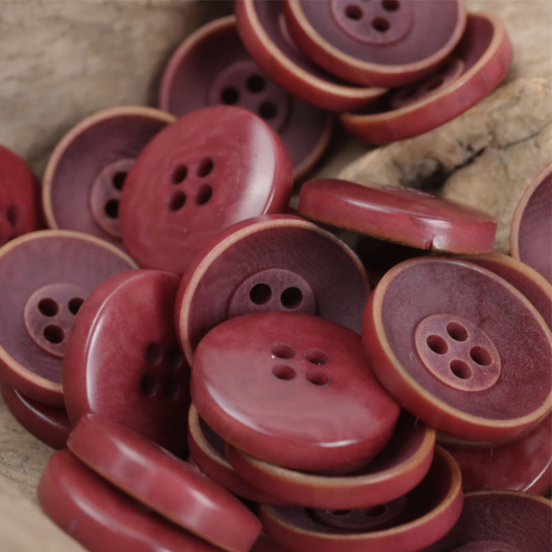 Bowl-Shaped Dark Blue Magenta Ginger Yellow Fruit Buttons 30 Pack