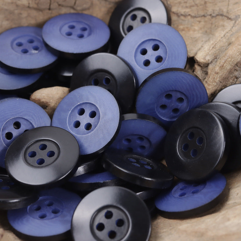 Matte Magenta,Turquoise,Yellow,Black Natural Fruit Buttons 10pcs Blue