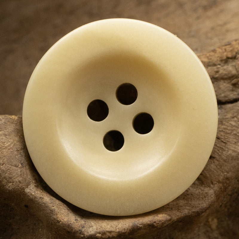 15-20MM Light Yellow Eco-Friendly Fruit Buttons 10pcs Wide Edge