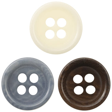11.5mm Round Tagut Nut Buttons for Light Blue Polo Shirts -20pcs