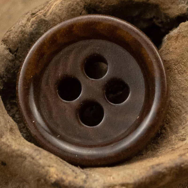 11.5mm Round Tagut Nut Buttons for Light Blue Polo Shirts -20pcs Brown