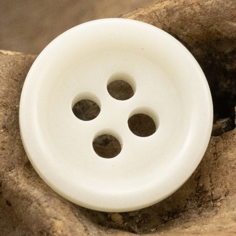 11.5mm Round Tagut Nut Buttons for Light Blue Polo Shirts -20pcs White