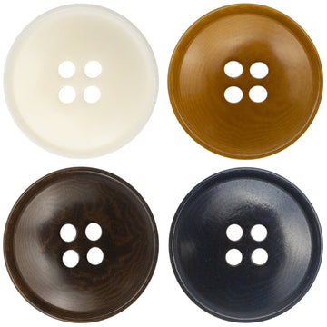 Sustainable Corozo Buttons Slim Edged Ripple 10PCS