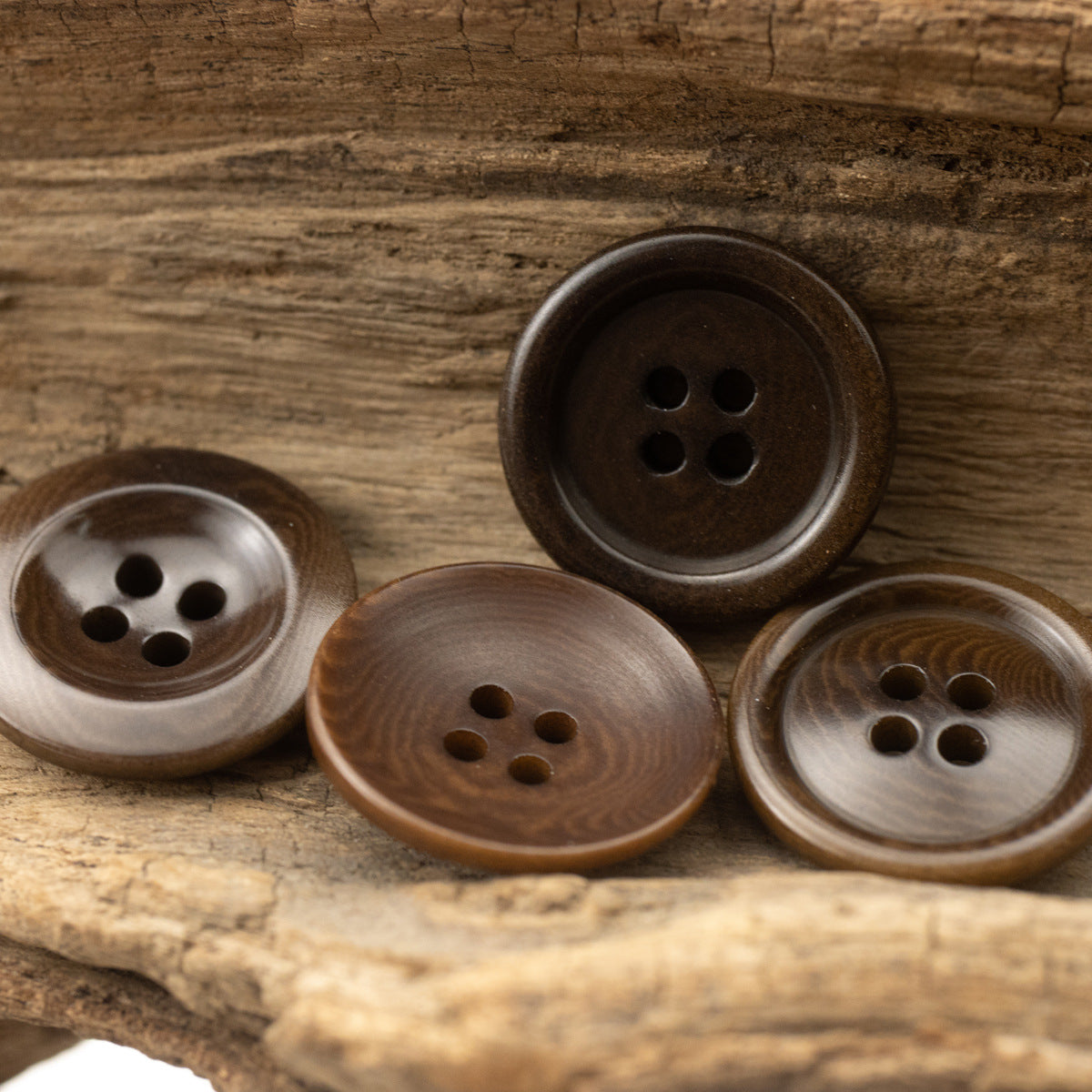 Dark Khaki Sustainable Fruit Buttons for Tailors and Designers 10pcs