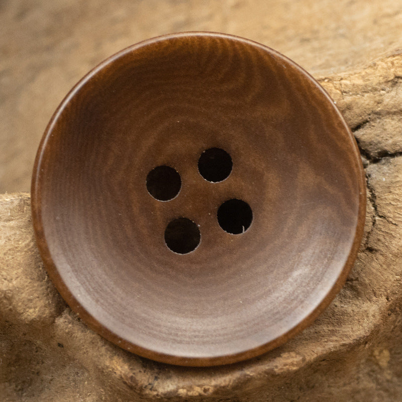 Dark Khaki Sustainable Fruit Buttons for Tailors and Designers 10pcs Bowl
