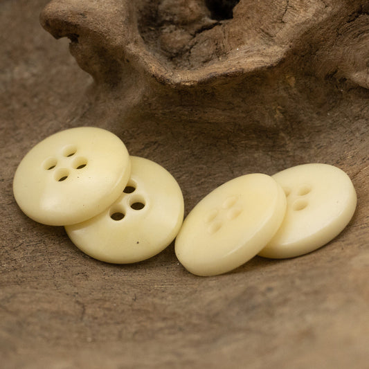 Light Beige Bowl-Shaped Four-Hole Natural Fruit Tagut Nut Buttons 10pcs
