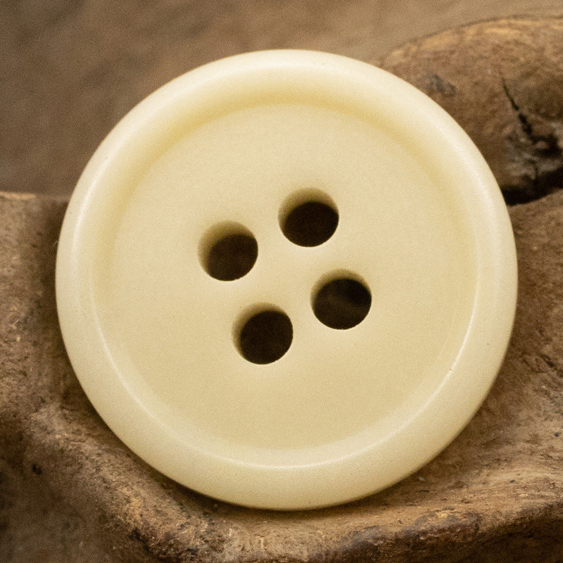 Light Beige Bowl-Shaped Four-Hole Natural Fruit Tagut Nut Buttons 10pcs Slim Edge