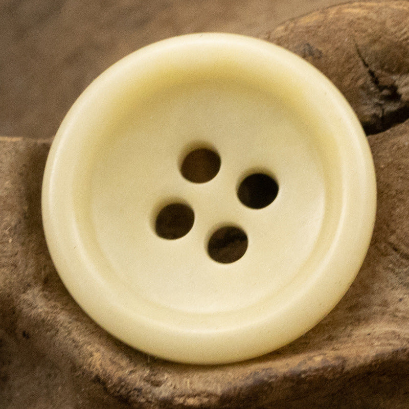 Light Beige Bowl-Shaped Four-Hole Natural Fruit Tagut Nut Buttons 10pcs Thick Edge