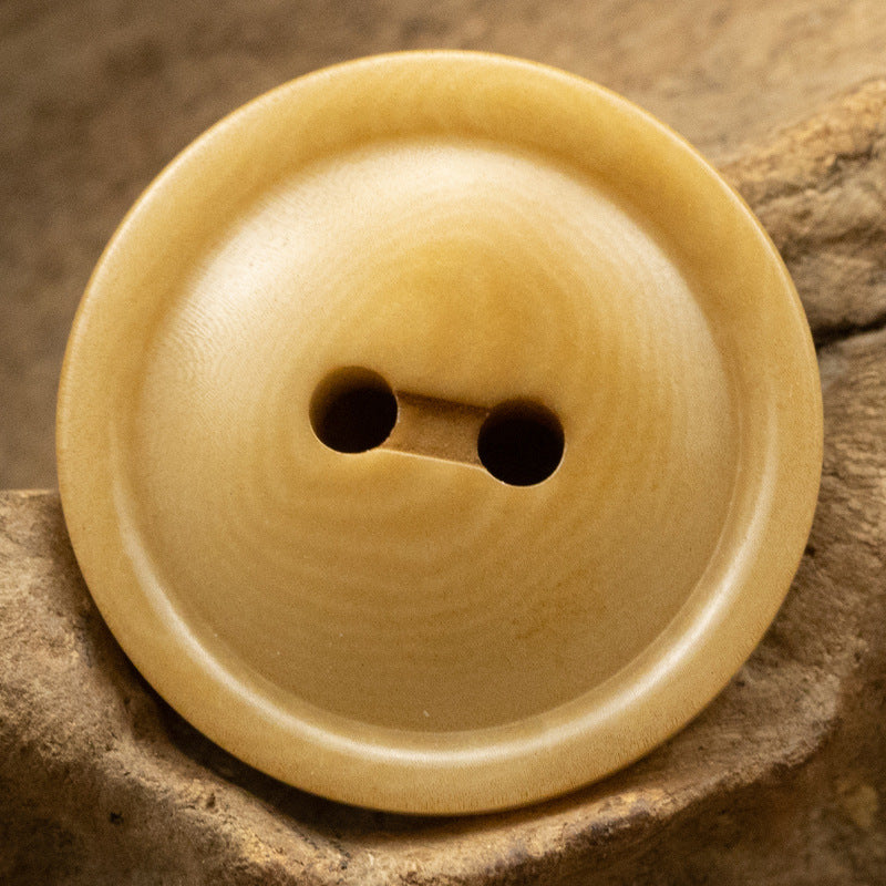Round 2 Hole Natural Palm Fruit Corozo Buttons 10pcs Yellow
