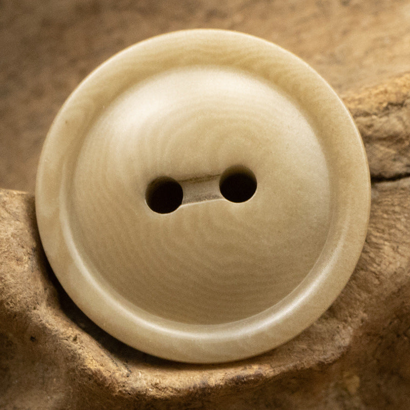 Round 2 Hole Natural Palm Fruit Corozo Buttons 10pcs Beige