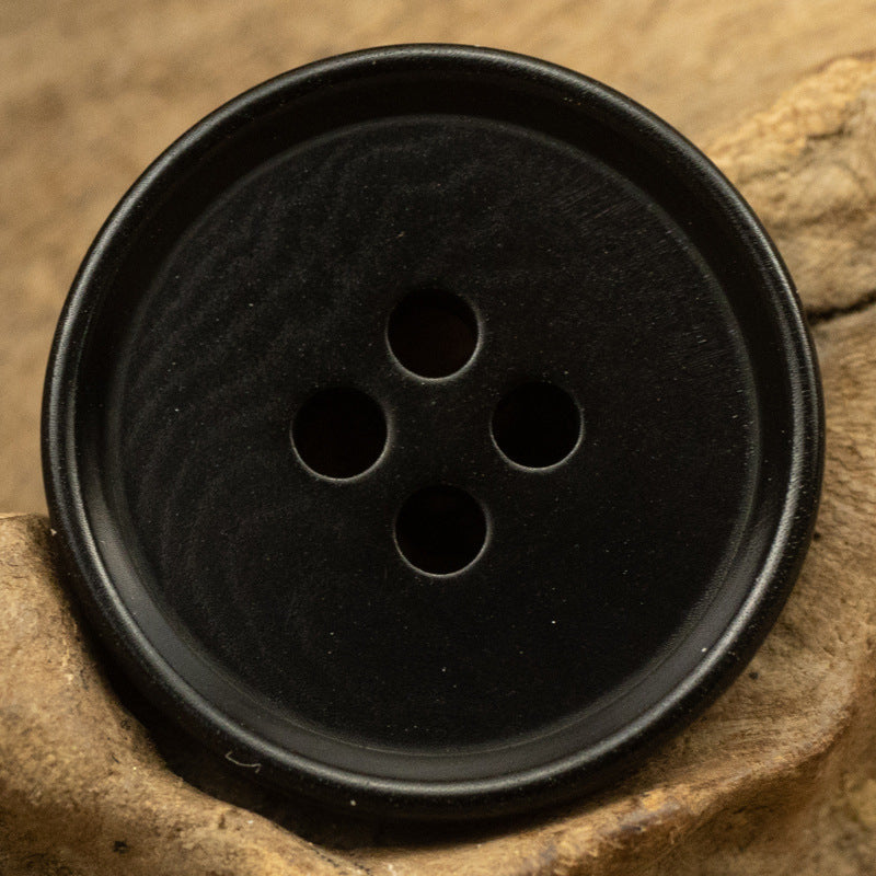 Round 4-Hole Natural Tagut Nut Buttons for Military Green Vests 10pcs Black