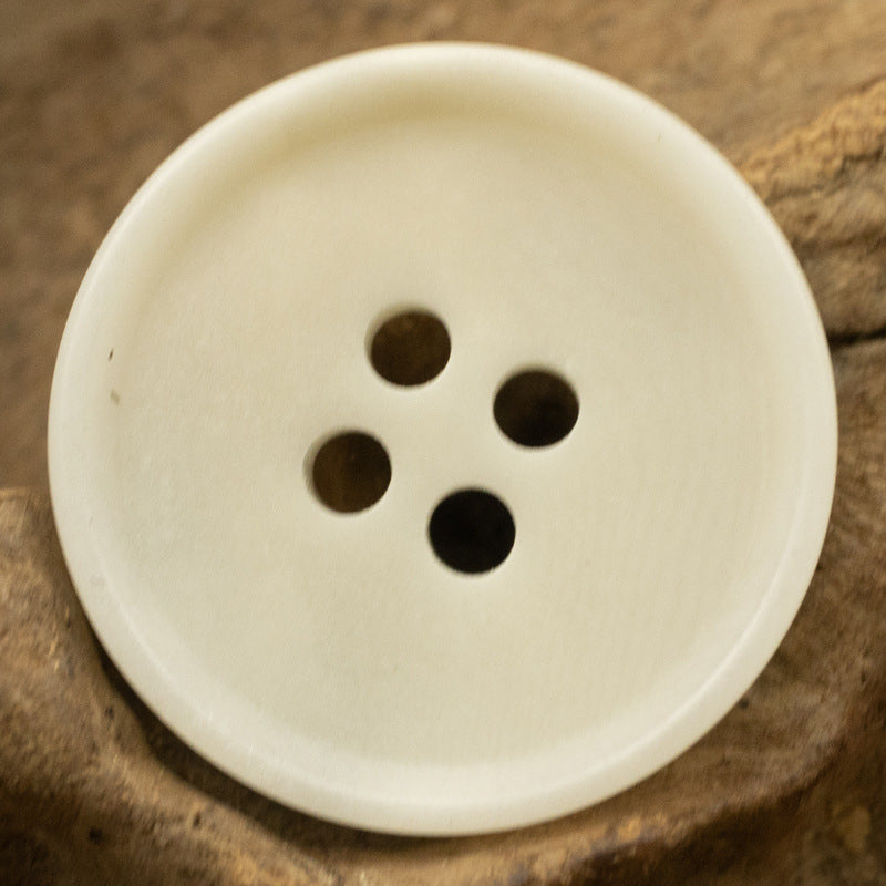 Round 4-Hole Natural Tagut Nut Buttons for Military Green Vests 10pcs White