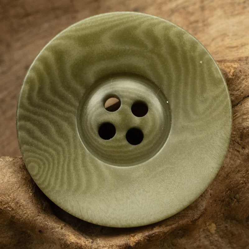 Vintage Wide-Edged Fruit Buttons for Army Green Casual Jackets 10pcs Green