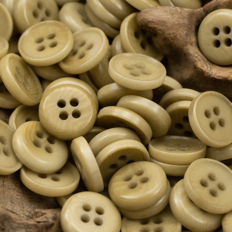 11.5/12.5mm Natural Fruit Buttons for Neutral Fashion Shirts 10pcs Khaki