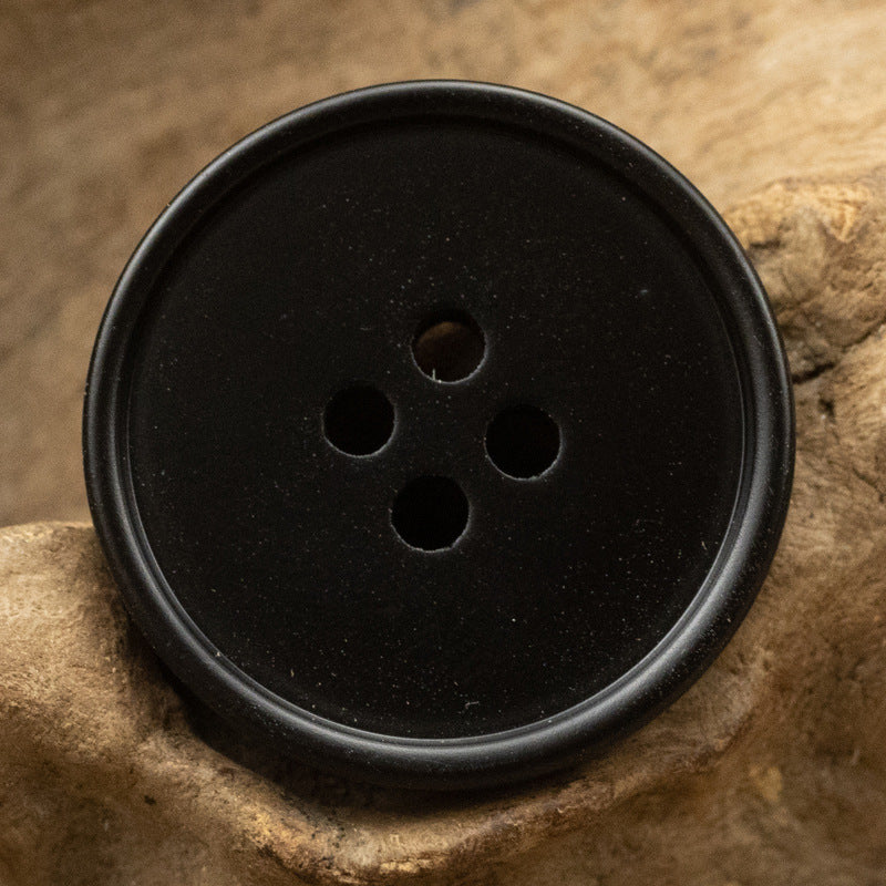 Round Dark Tiger Striped Resin Buttons for Winter Wool Coats - 30pcs Black