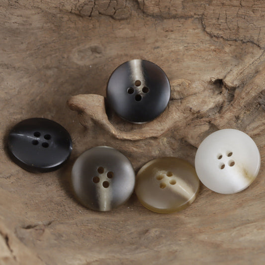 15-30mm Brown Ray Four-Hole Resin Flat Button 50 Pack
