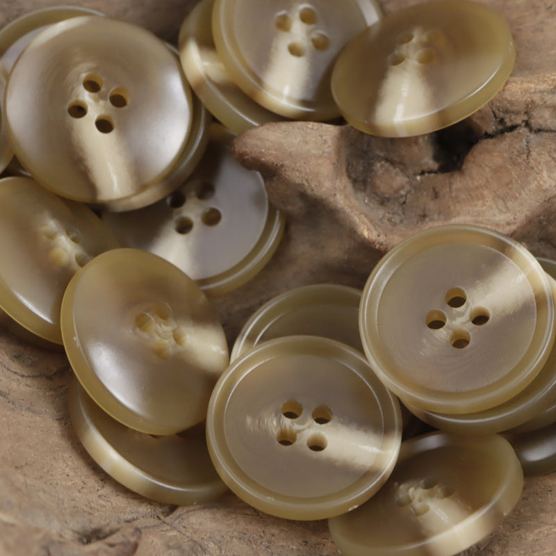 15-30mm Brown Ray Four-Hole Resin Flat Button 50 Pack