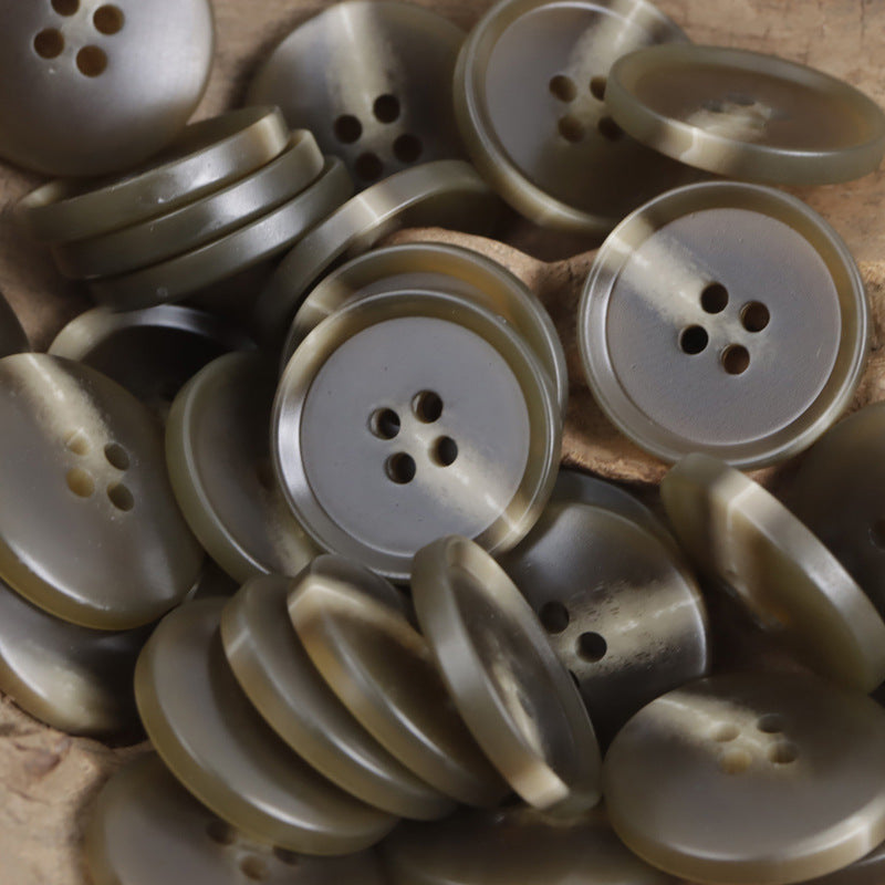 15-30mm Brown Ray Four-Hole Resin Flat Button 50 Pack