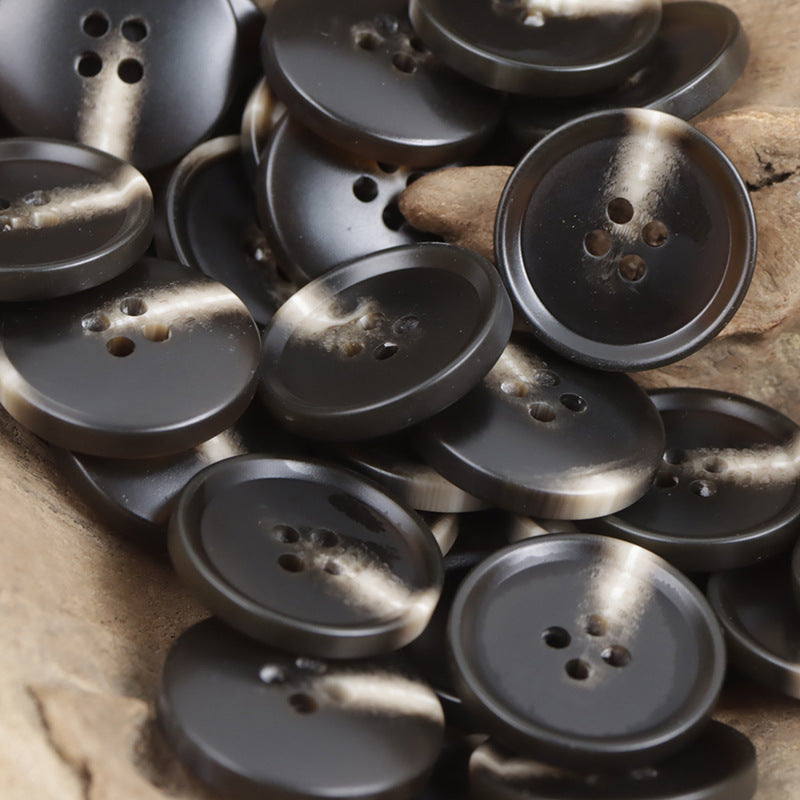 15-30mm Brown Ray Four-Hole Resin Flat Button 50 Pack