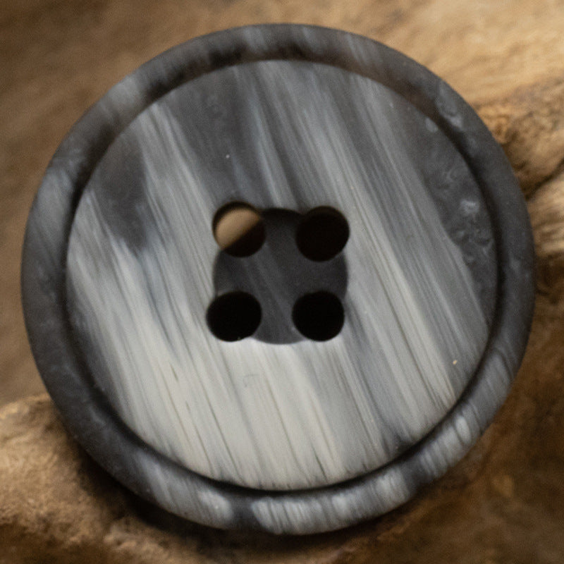 Wood Grain Resin Buttons Phoenix Groove Design for Linen Shirts 30pcs Black