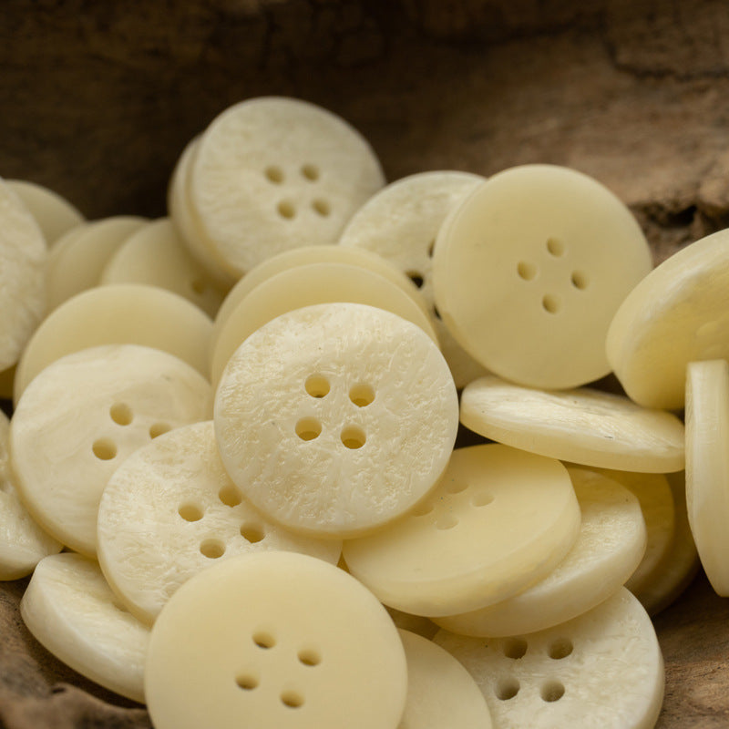 Fashion Resin Flat Coat Buttons with Irregular Texture 10pcs Beige